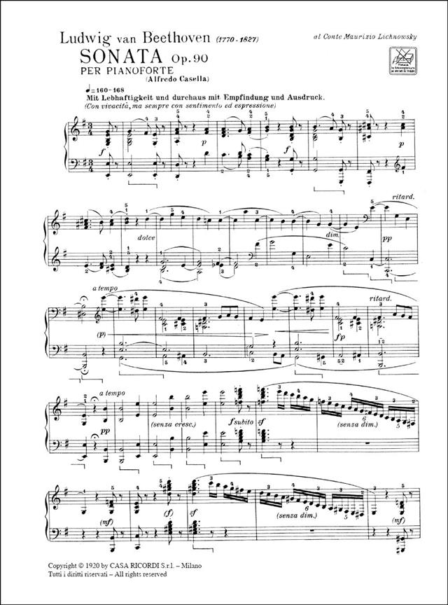 32 Sonate: N. 27 In Mi Min. Op. 90 - pro klavír